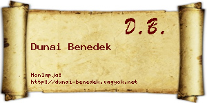 Dunai Benedek névjegykártya