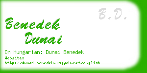 benedek dunai business card